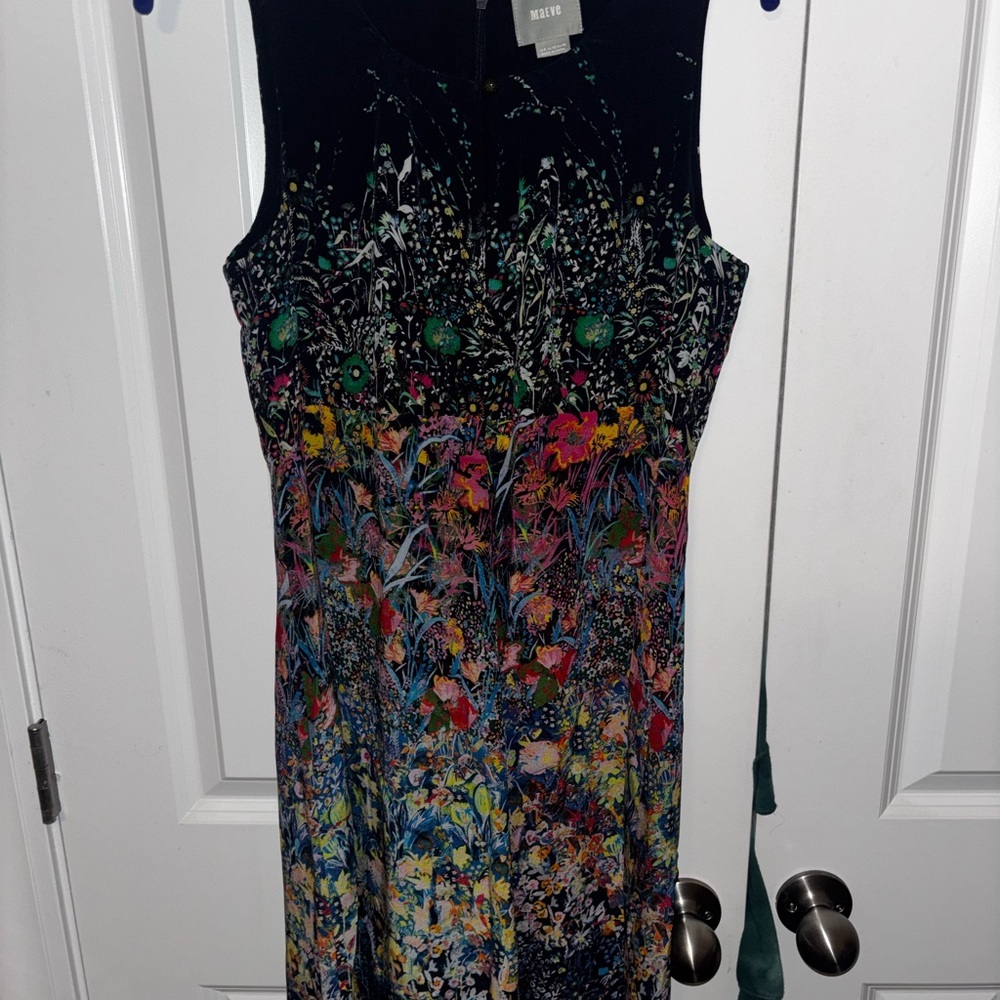Maeve Silk Floral Dress Anthropologie size 8 midi A00301 - Picture 9 of 9